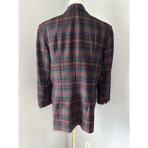Pendleton Vtg Wool Women’s Blazer Plus Size 14 Red Tartan Plaid - Picture 3 of 14